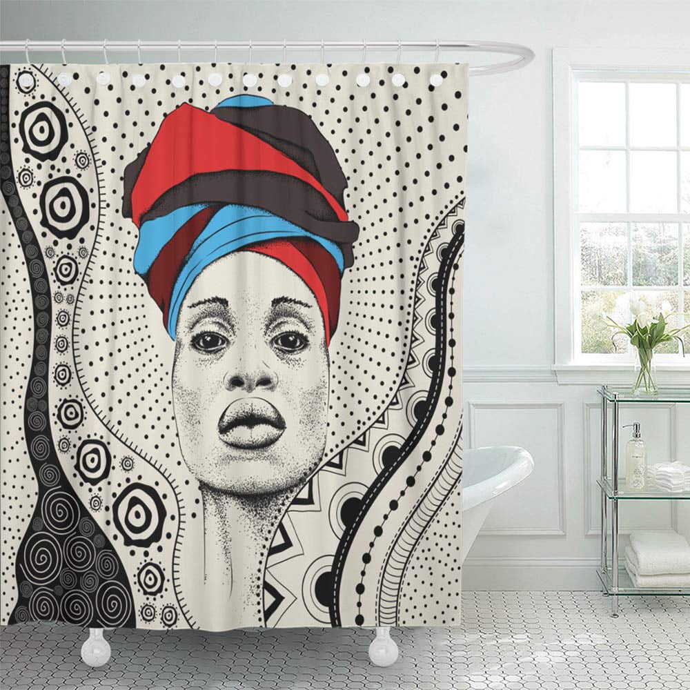 Pknmt Colorful Africa African Woman With In Turban Tribal Beautiful Black American Beauty 