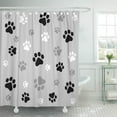 thumbnail image 1 of PKNMT Colorful Pawprint Animal Paw Prints with Black and Ash Gray Cat Dog Canine Clip Foot Bathroom Shower Curtain 66x72 inch, 1 of 1