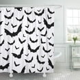 thumbnail image 1 of PKNMT Colorful Silhouette Hallowen Pattern of Flying Bats Ready for Design Spooky Abstract Waterproof Bathroom Shower Curtains Set 66x72 inch, 1 of 1