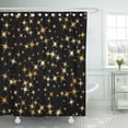 thumbnail image 1 of PKNMT Cosmic Abstract with Gold Star Confetti Shining Sparkles Pattern Design on Black Waterproof Bathroom Shower Curtains Set 66x72 inch, 1 of 1