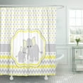 thumbnail image 1 of PKNMT Cute Elephants on Polka Dot and Chevron for Baby Polyester Shower Curtain 60x72 inches, 1 of 1