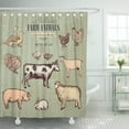thumbnail image 1 of PKNMT Farm Animals Vintage Collection Cow Pig Goat Sheep Chicken Shower Curtain 60x72 inches, 1 of 1