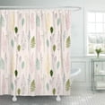 thumbnail image 1 of PKNMT Floral with Fireweed Flowers Dill Fennel Fern Leaves Lavender and Grass Thin Lines Waterproof Bathroom Shower Curtains Set 66x72 inch, 1 of 1