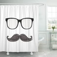 thumbnail image 1 of PKNMT Gray Black Hipster Glasses and Drawn Mustache in Dad Polyester Shower Curtain 60x72 inches, 1 of 1