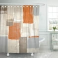 thumbnail image 1 of PKNMT Gray Contemporary Beige and Orange Abstract Painting White Acrylic Blocks Gallery Bathroom Shower Curtain 66x72 inch, 1 of 1