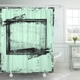 thumbnail image 1 of PKNMT Green Seafoam with Distressed Edges and Abstract Black Floral Foam Mint Sea Aged Shower Curtain Bath Curtain 66x72 inch, 1 of 1