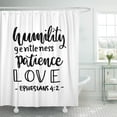 thumbnail image 1 of PKNMT Humility Gentleness Patience Love Hand Lettered Quote Bible Verse Polyester Shower Curtain 60x72 inches, 1 of 1