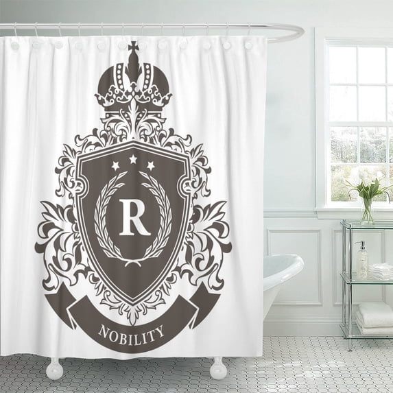 PKNMT Imperial of Arms Heraldic Royal Emblem Shield Crown Shower Curtain 60x72 inches