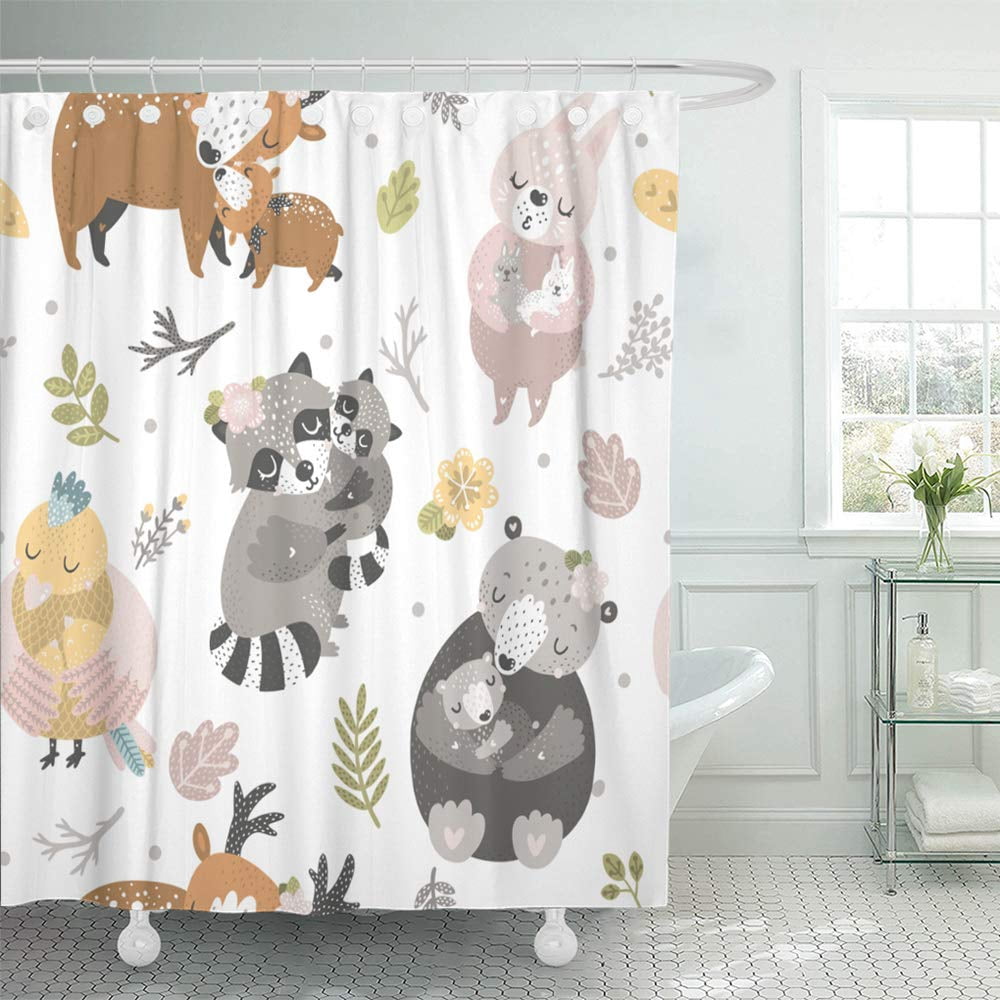 PKNMT Kids Cute Forest Animals Bear Bunny Deer Bird Raccoon Mother Baby ...