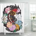 thumbnail image 1 of PKNMT Koi Fish Flower Tattoo Arm Colorful Carp Water Splash Lotus Peony Bathroom Shower Curtain 66x72 inch, 1 of 1