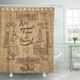 thumbnail image 1 of PKNMT Landmark Lettering Agra Cairo Rio De Janeiro Pisa Madrid New York Moscow Bathroom Shower Curtain 66x72 inch, 1 of 1
