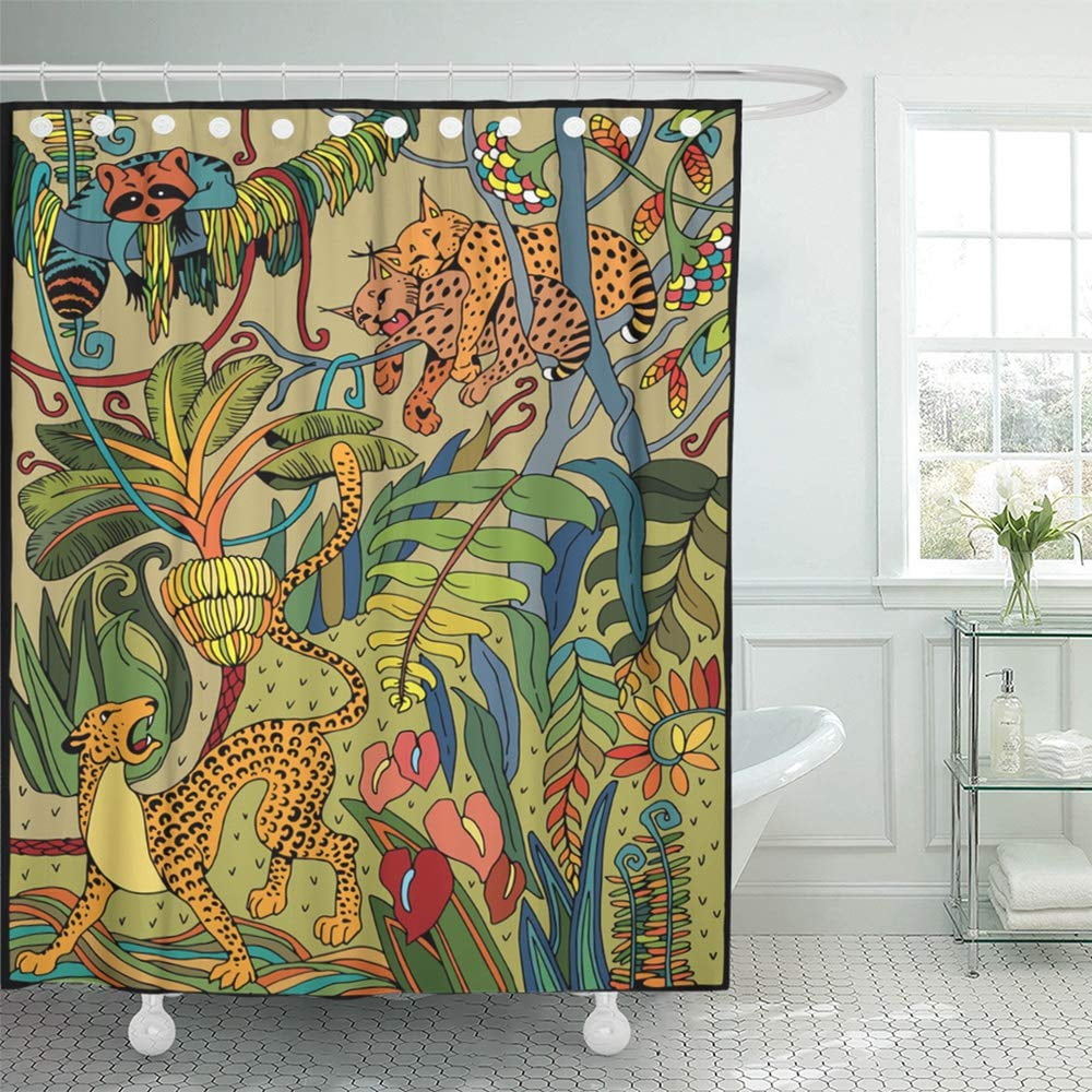 PKNMT Leopard Lynx and Raccoon in The Jungle Coloring Page Exotic