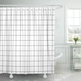 thumbnail image 1 of PKNMT Line Pattern White Black Geometric Modern Abstract Beautiful Graphic Bathroom Shower Curtain 66x72 inch, 1 of 1