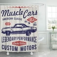 thumbnail image 1 of PKNMT Motor Design Retro Car Graphics Typographic Vintage for Label Badge Applique Bathroom Shower Curtains 60x72 inch, 1 of 1