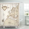 thumbnail image 1 of PKNMT Old Europe Map Vintage Mediterranean Antique Sea Border World European Bathroom Shower Curtain 66x72 inch, 1 of 1
