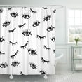 thumbnail image 1 of PKNMT Pattern Drawn Ink of Open and Closed Eyes Quirky Polyester Shower Curtain 60x72 inches, 1 of 1