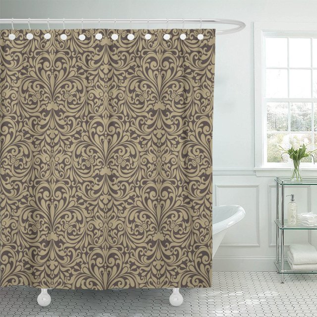 PKNMT Pattern of Brown Color in The Damascus Damask Baroque Polyester