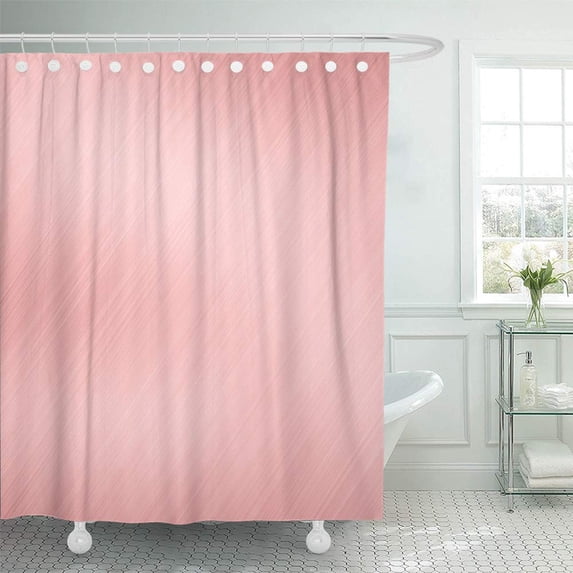 PKNMT Pink Metal Rose Gold Stainless Abstract Aluminum Brushed Color Material Plate Bathroom Shower Curtain 66x72 inch