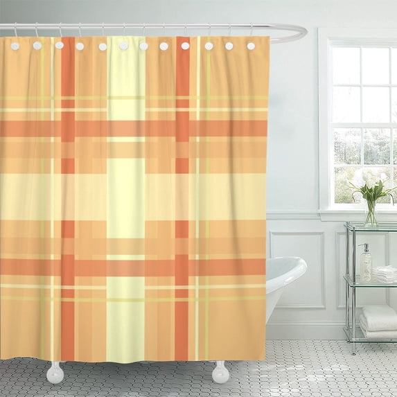 PKNMT Plaid Checkered Pattern in Light Autumn Fall Colors Various Shower Curtain 60x72 inches