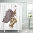 thumbnail image 1 of PKNMT Pop Saxophone with Wings Jazz Music Acoustic Album Band Blow Blues Brass Bugle Waterproof Bathroom Shower Curtains Set 66x72 inch, 1 of 1