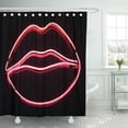 thumbnail image 1 of PKNMT Red Bright Pink Neon Lips Dark Electric Entertainment Gas Shower Curtain 60x72 inches, 1 of 1