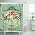 thumbnail image 1 of PKNMT Retro Rodeo Championship Longhorn Skull Ribbon and Text Polyester Shower Curtain 60x72 inches, 1 of 1
