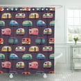 thumbnail image 1 of PKNMT Vintage Mid Fifties Cartoonish Campers Pattern Activity Adventure Around Polyester Shower Curtain 60x72 inches, 1 of 1
