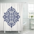 thumbnail image 1 of PKNMT Vintage Pattern in Victorian Ornate for Traditional Blue Polyester Shower Curtain 60x72 inches, 1 of 1