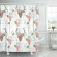 thumbnail image 1 of PKNMT Watercolor Abstract Deer and Flowers Antler Beautiful Beauty Christmas Color Cute Waterproof Bathroom Shower Curtains Set 66x72 inch, 1 of 1