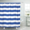thumbnail image 1 of PKNMT Wavy Sailor Stripes Streaks Bars Waves Marine Maritime Naval Striped Abstract Navy Waterproof Bathroom Shower Curtains Set 66x72 inch, 1 of 1