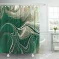 thumbnail image 1 of PKNMT Yellow Marbled Green Abstract Golden Sequins Liquid Marble Ink Polyester Shower Curtain 60x72 inches, 1 of 1