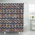 thumbnail image 1 of PKNMT Zigzag Pattern in Yellow Orange and Red Colors Polyester Shower Curtain 60x72 inches, 1 of 1
