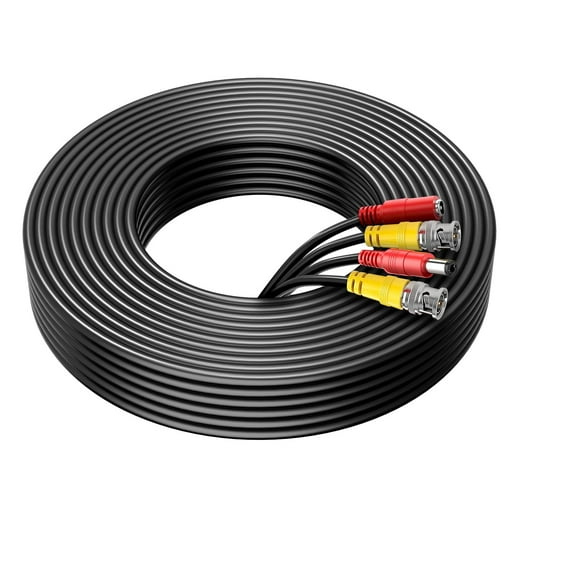 PKPOWER 150ft Black Video Power BNC Cable Cord Lead Wires for Zosi CCTV DVR Security Cameras