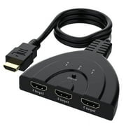 PKPOWER 3-Port HDMI Splitter Switch Cable Cord 2ft 3 In 1 out Auto High Speed Switcher Splitter Support 3D,1080P For HDMI TV, PS3, Xbox One,etc