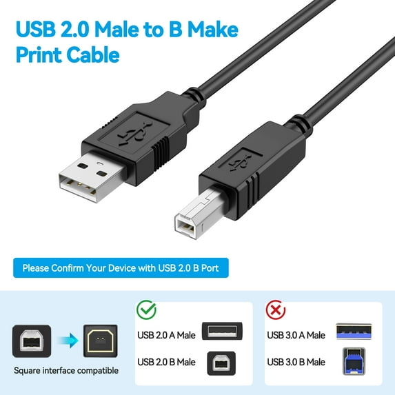 PKPOWER 6ft USB Cable Cord for Provo Craft Cricut Personal / V1 CRV001 Cutting Machine