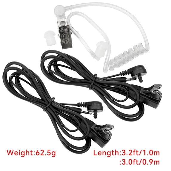 PKPOWER Earpiece Headset with Mic PTT 1 Pin Compatible with Walkie Talkies PX650 PX655 CXT195 RX385 RX685 CX122 ACXT145 ACXT645 ACT545 PX652 ACT390CXT385 Two Way Radio,2 Pack