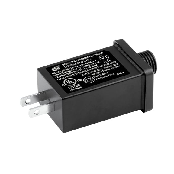 PKPOWER Replacement Inflatable Adapter, 12V 1A Class 2 Power Supply LED Transformer Plug, UL Certified IP44 Outdoor Inflatable Power Adapter Compatible with String Light & Fountain Lights (Black)