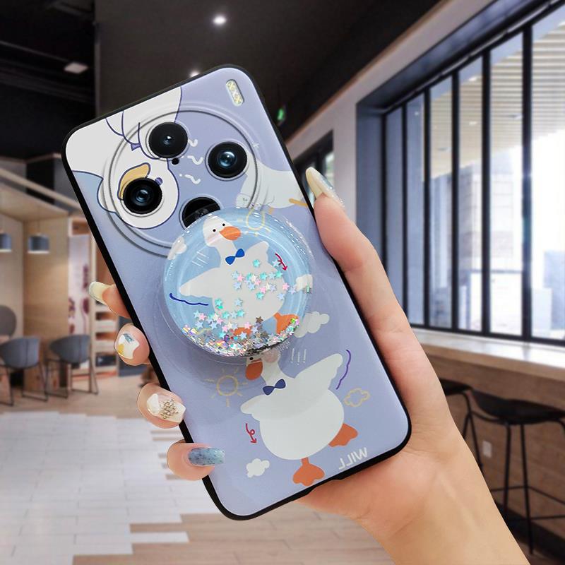 PKQPhone Case For VIVO X100 Pro 5G, Kickstand Dirtresistant Cartoon Back Cover protective