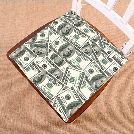 PKQWTM 100 Dollar bills Chair Pads Chair Mat Seat Cushion Chair Cushion Floor Cushion Size 18x18 inches