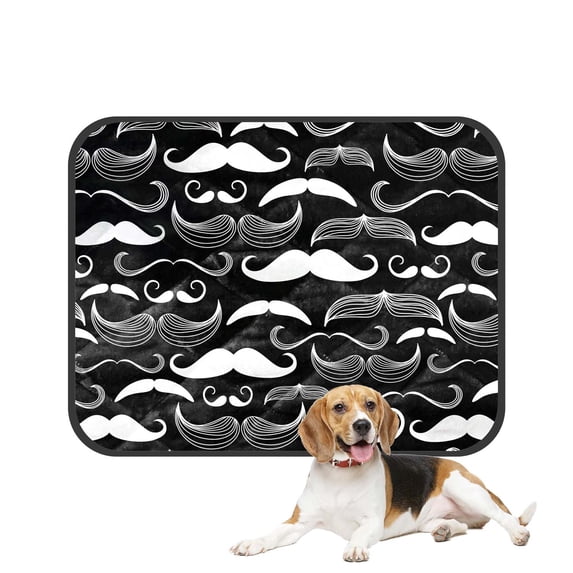 PKQWTM A Gentlemen Club Mustache Pattern Pet Dog Cat Bed Pee Pads Mat Cushion Potty Dogsblankets Crate Bed Kennel 36x48 inch