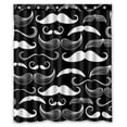 thumbnail image 1 of PKQWTM A Gentlemen Club Mustache Pattern WaterProof Polyester Fabric Shower Curtain Size 60x72 Inches, 1 of 1