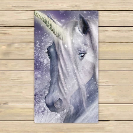 PKQWTM A Magical Unicorn Snowy Microfiber Bath Towels Bathroom Body Shower Towel Size 16x28 Inches