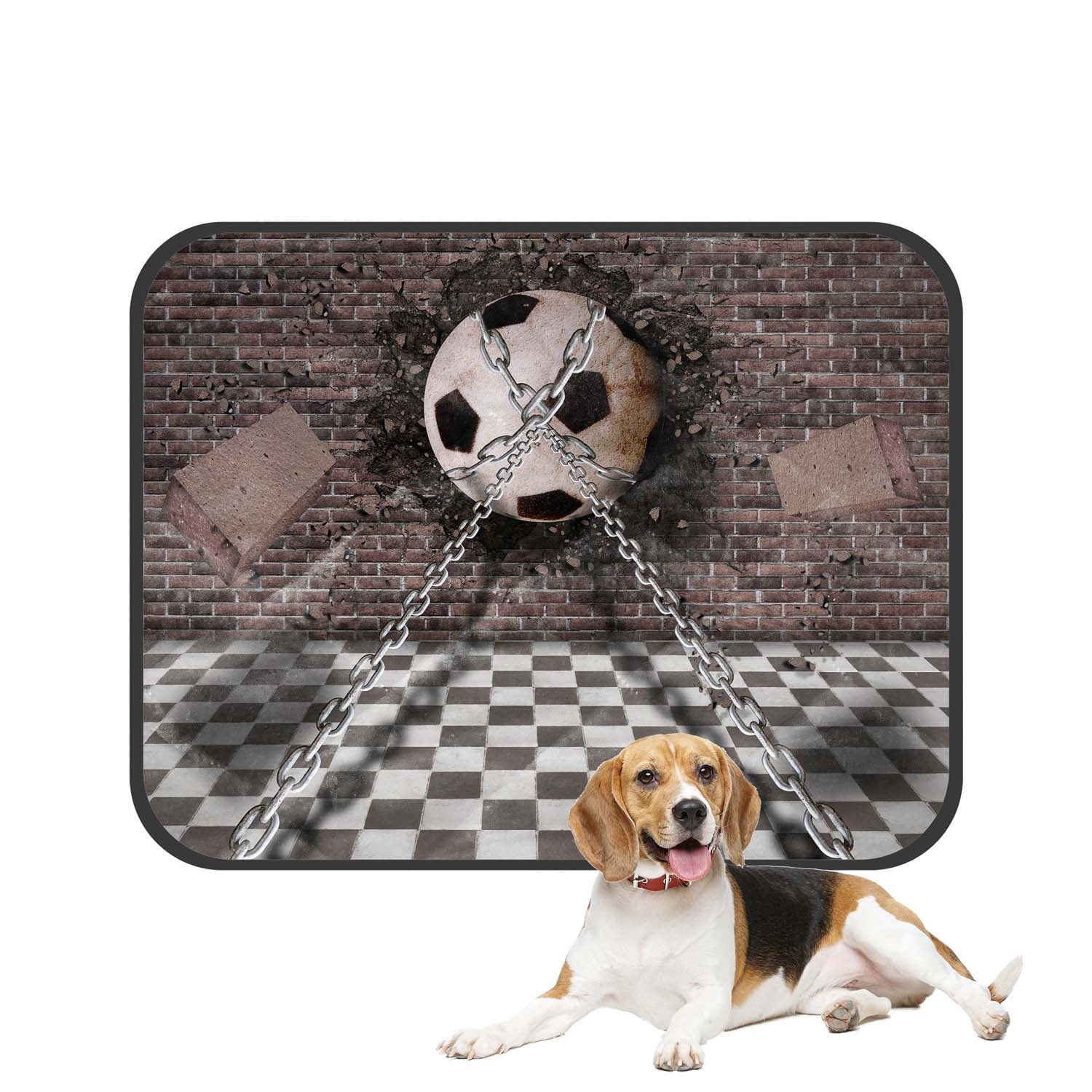 PKQWTM A Soccer Ball Chains Destroy A Wall Pet Dog Cat Bed Pee Pads Mat