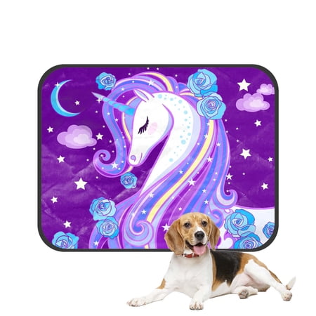 PKQWTM A beautiful unicorn Pet Dog Cat Bed Pee Pads Mat Cushion Potty Dogsblankets Crate Bed Kennel 20x24 inch