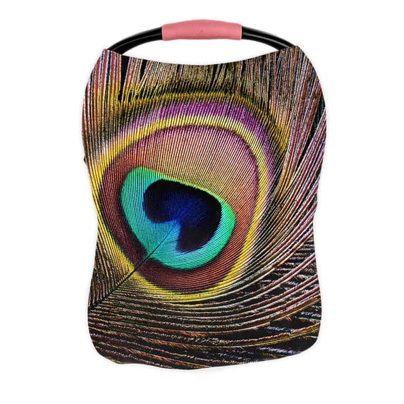 PKQWTM A closeup of peacock feathers Nursing Cover Baby Breastfeeding Infant Feeding Cover Baby Car Seat Cover