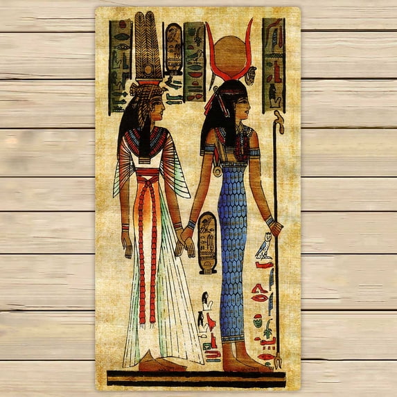 PKQWTM Abstract Egyptian Paintings Microfiber Bath Towels Bathroom Body Shower Towel Size 30x56 Inches