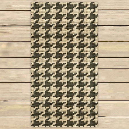 PKQWTM Abstract classic hounds tooth check Microfiber Bath Towels Bathroom Body Shower Towel Size 30x56 Inches