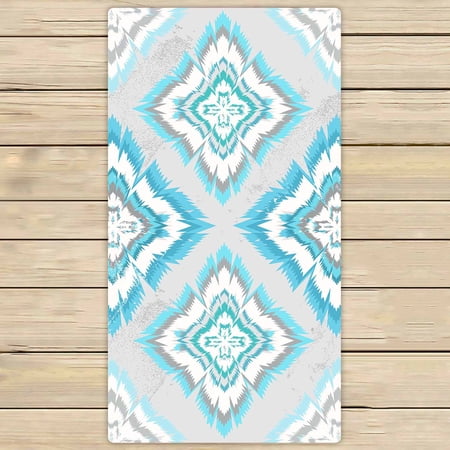 PKQWTM Abstract geometric aztec pattern Colorful ikat Microfiber Bath Towels Bathroom Body Shower Towel Size 30x56 Inches