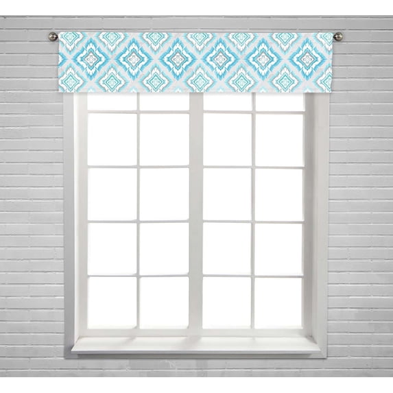 PKQWTM Abstract geometric aztec pattern Colorful ikat Window Curtain Valance Rod Pocket 54x12 inch