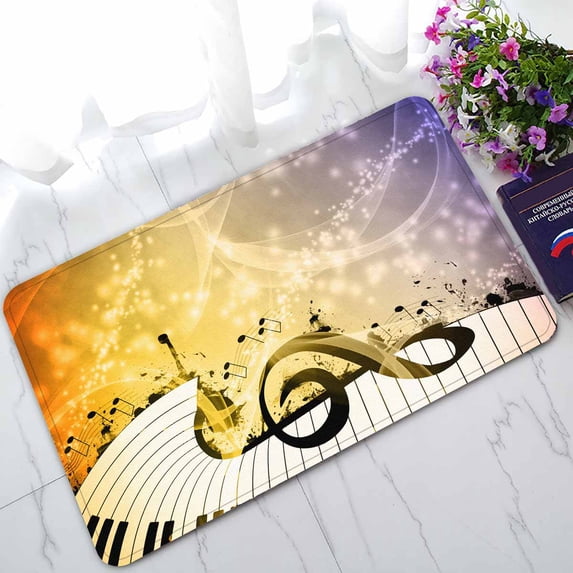 PKQWTM Abstract music night concert Home Decor Floor Mat Area Rug Doormat Size 18x30 Inches